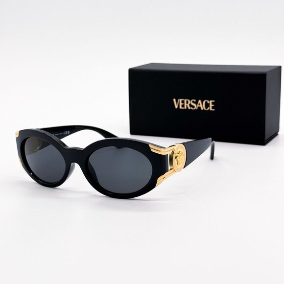 NEW VERSACE SUNGLASSES VE4503U GB1/87 BLACK WOMEN EYEWEAR
